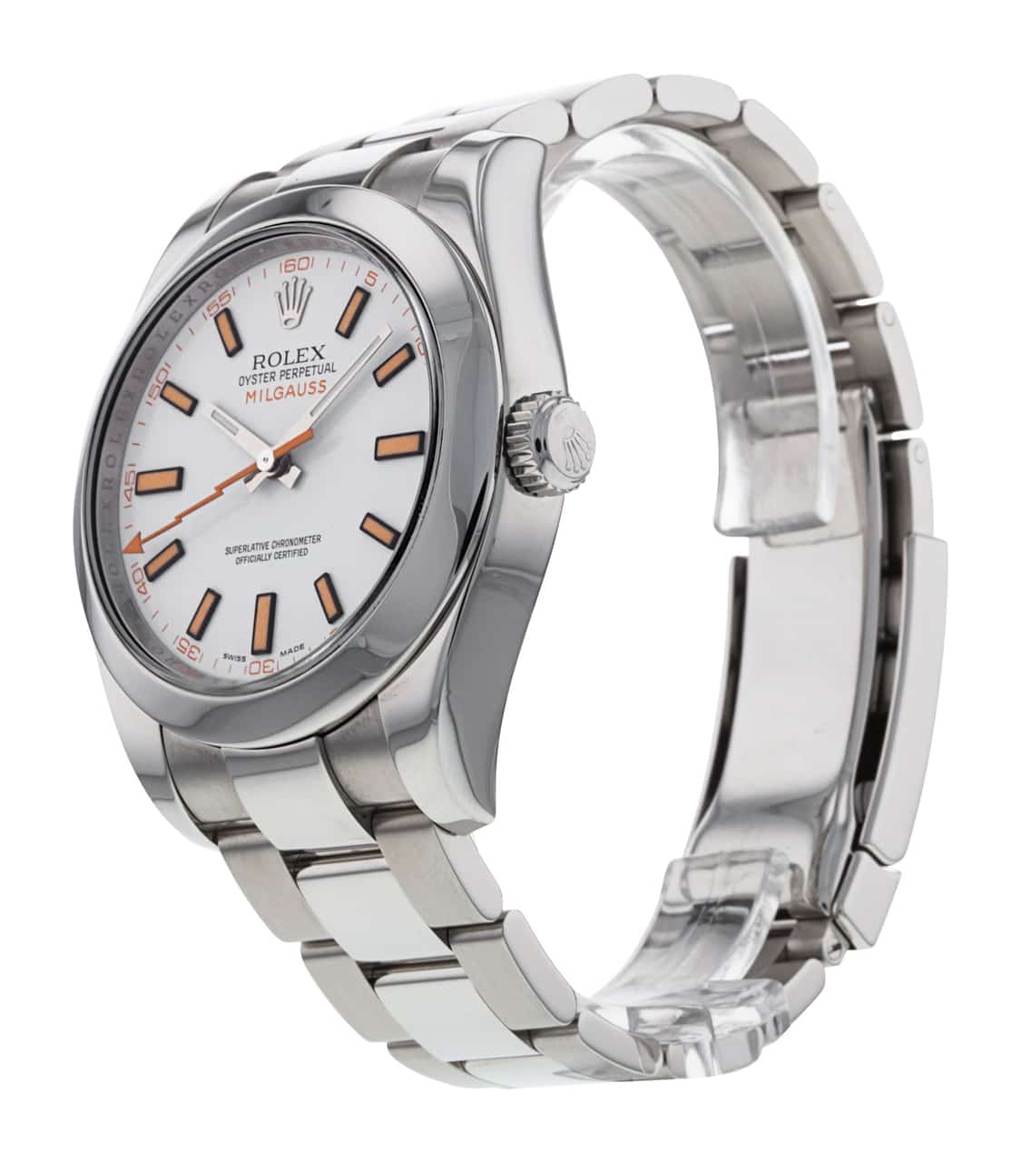 Milgauss rolex 2025 white dial